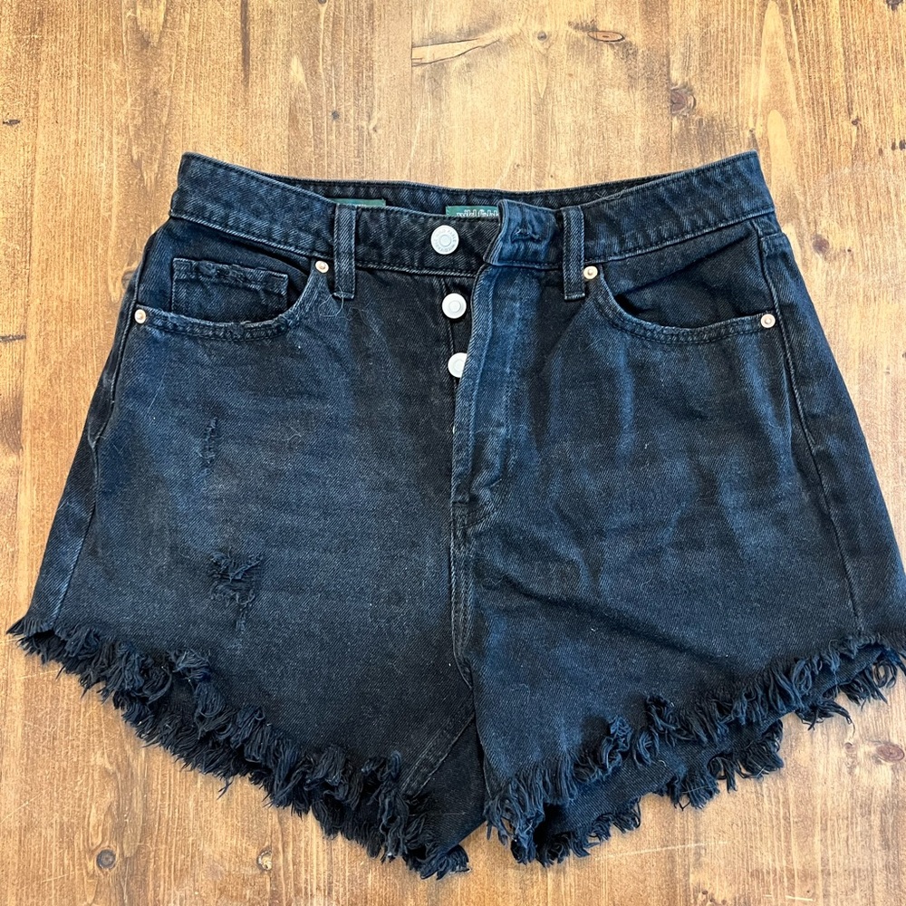 Wild Fable Black Denim Frayed Hem Shorts